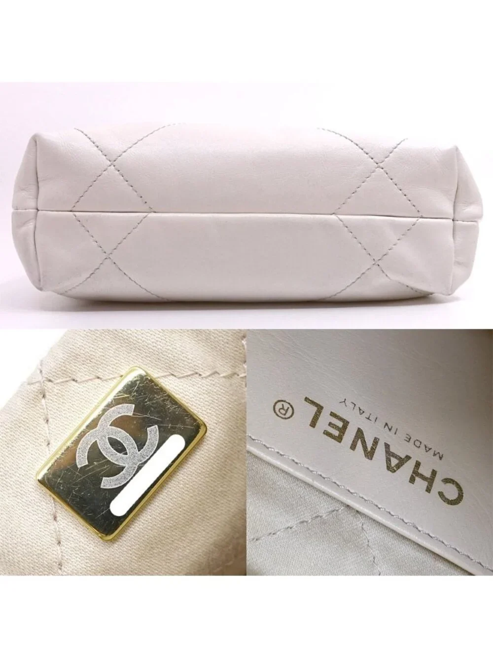 Chanel Shiny Calfskin WH GD Shoulder Bag 2-Way